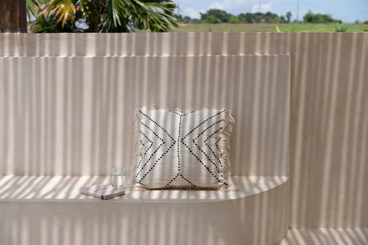 The Tribal Cushion Cover - Natural Black