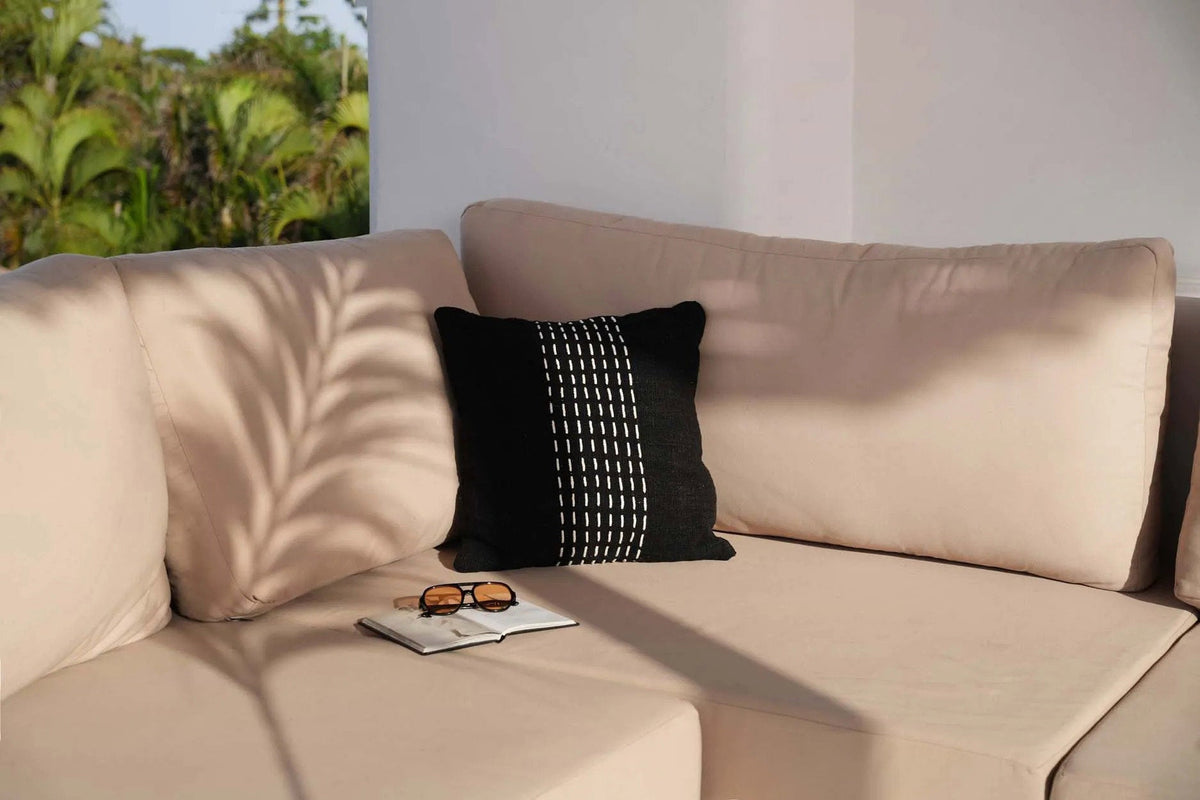 Housse de coussin Drizle - noir blanc