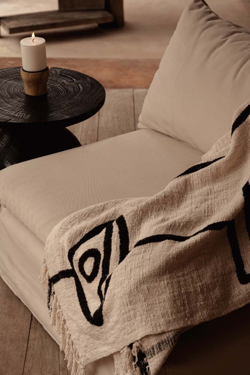 The Evil Eye Bed Throw - Natural Black