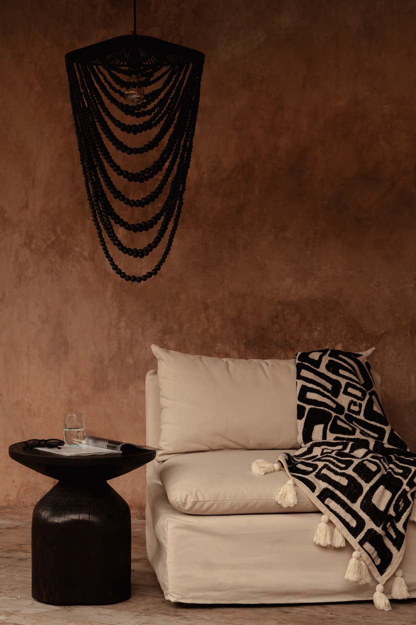 Le jeté de lit Aztec - Noir naturel