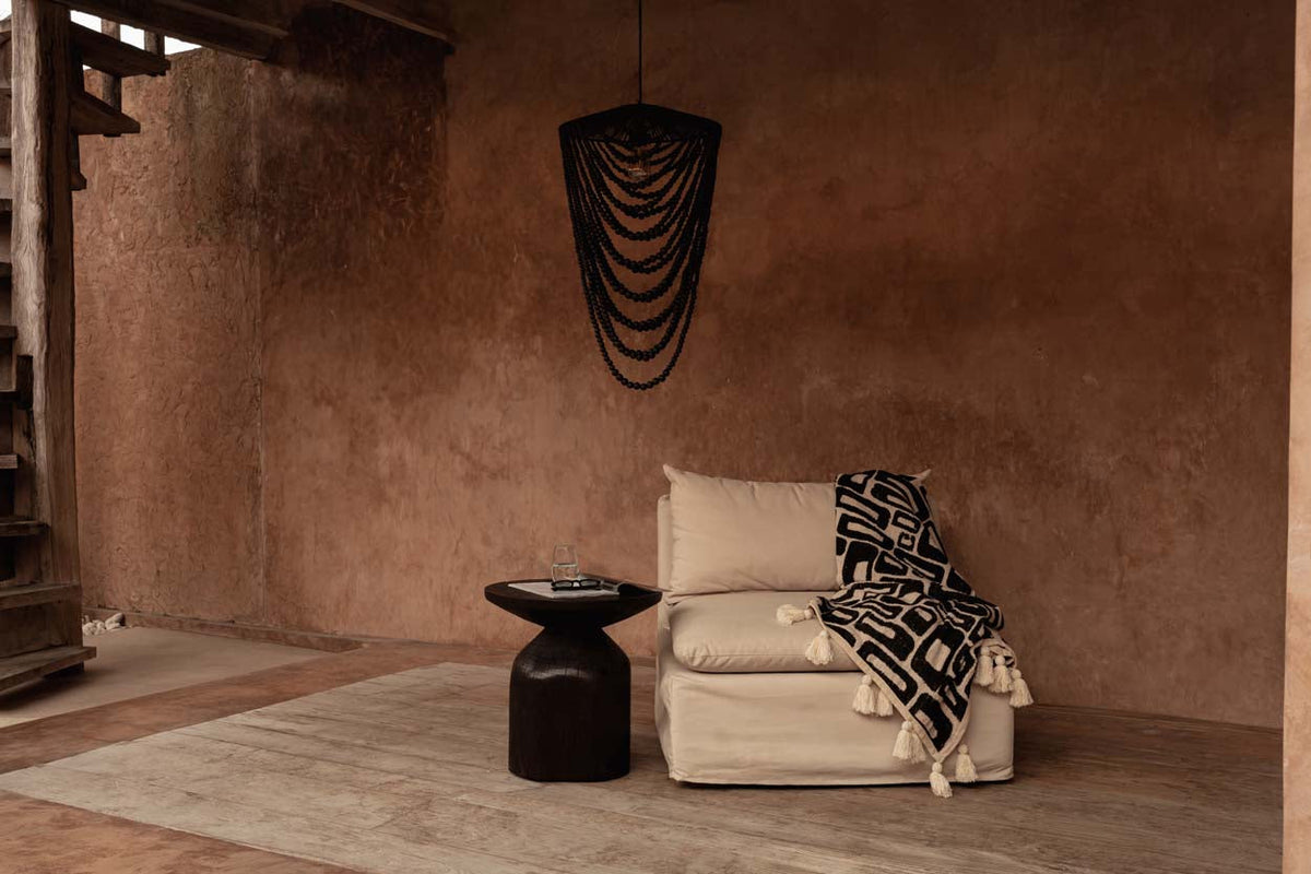Le jeté de lit Aztec - Noir naturel