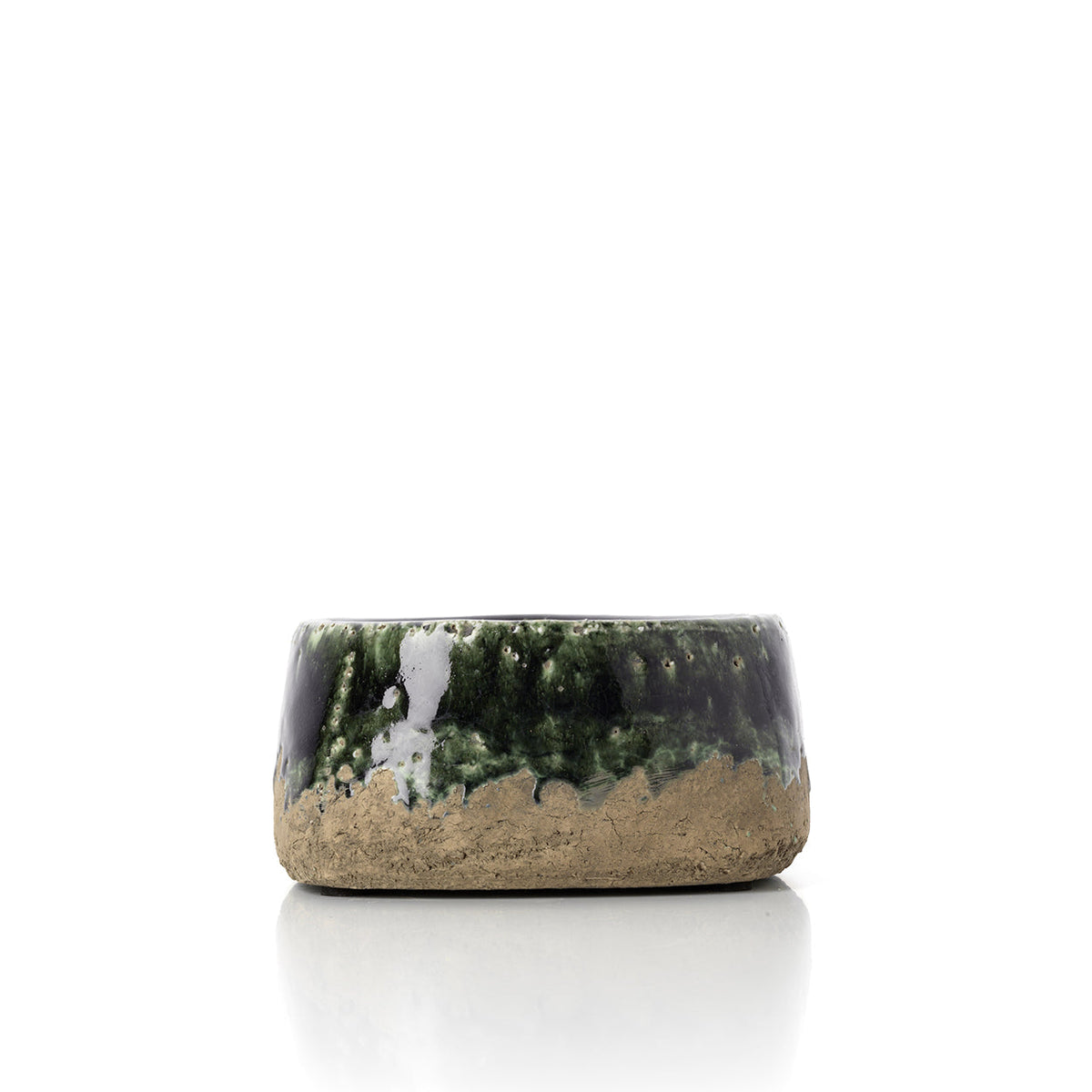 The Moss Bowl Planter - Concrete Green - Low