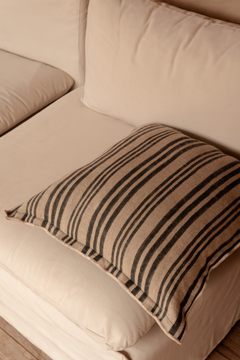 Der Kissenbezug Nordic Stripe - Natur Schwarz - 50x50