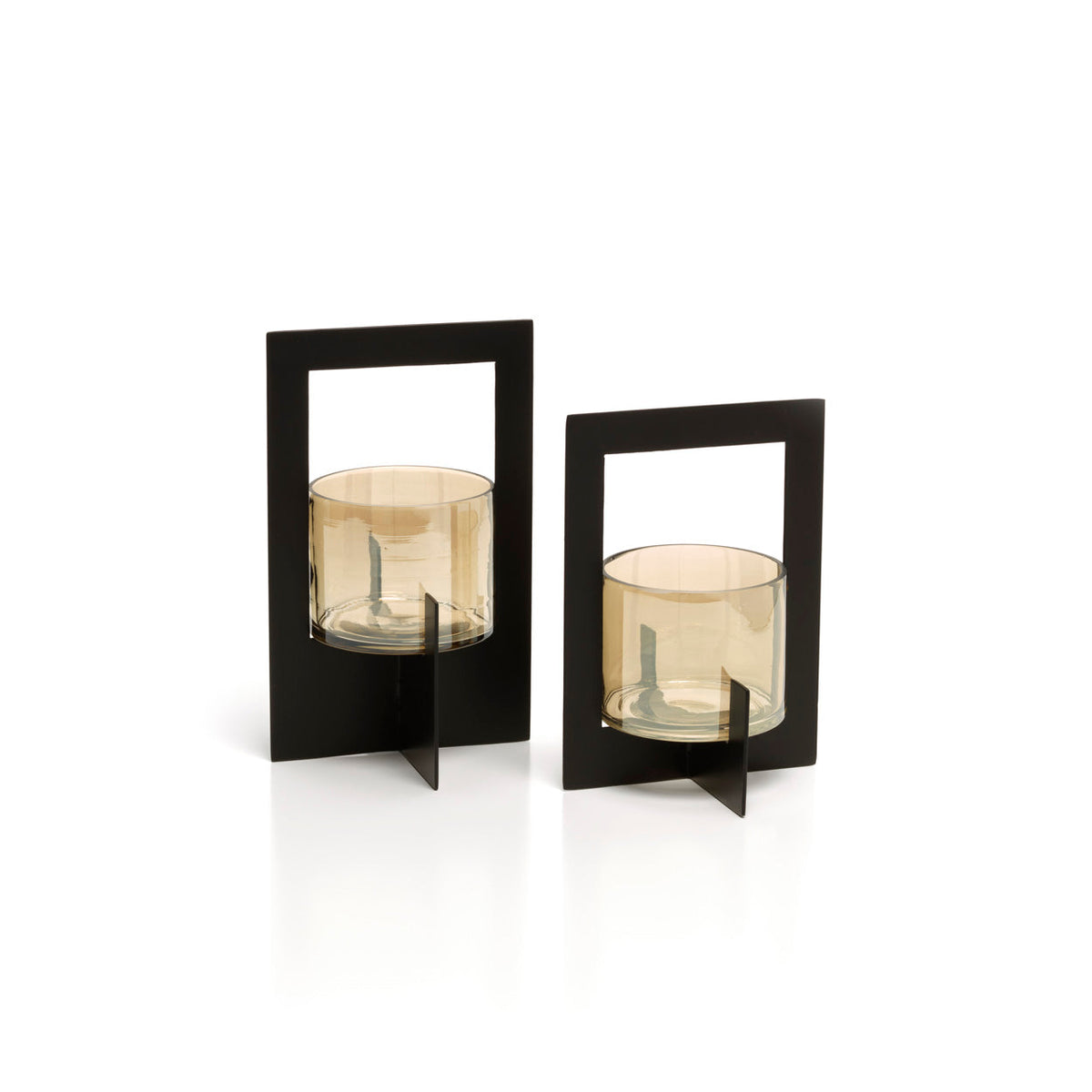 The Hurricane Framed Candle Holder - Black - M