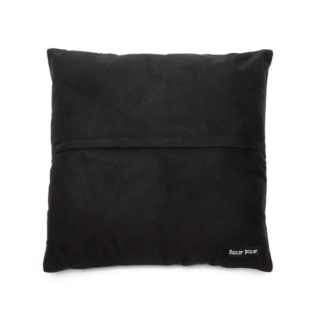 The Four Panel Leather Cushion Cover - Black - 40x40