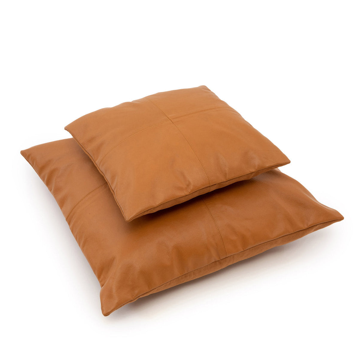 Housse de coussin en cuir Four Panel - Camel - 60x60