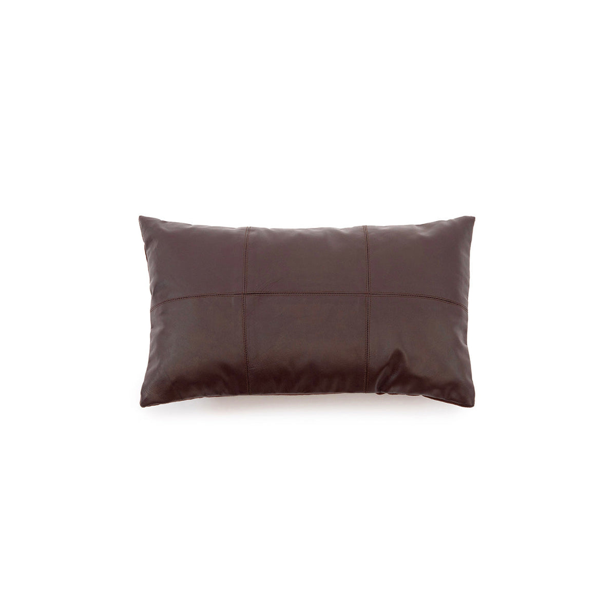 The Six Panel Leather Cushion Cover - Choco - 30x50