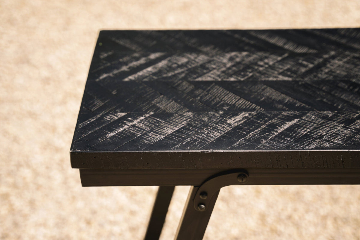 Table haute Herringbone - Noir - 140cm