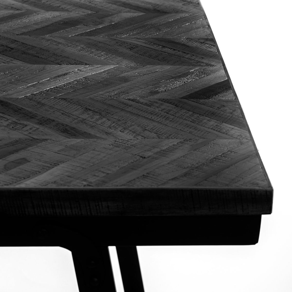 Table haute Herringbone - Noir - 140cm