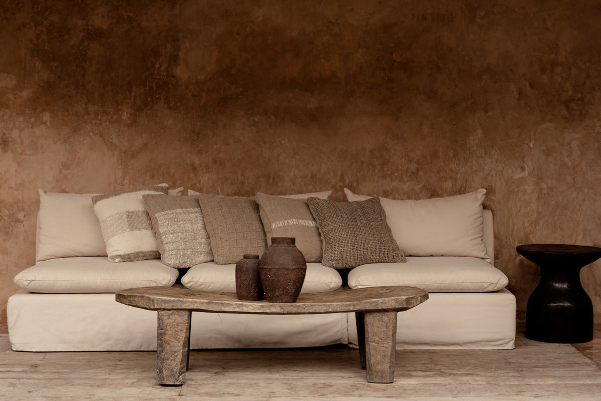 Housse de coussin Linen Stitch - Blanc naturel