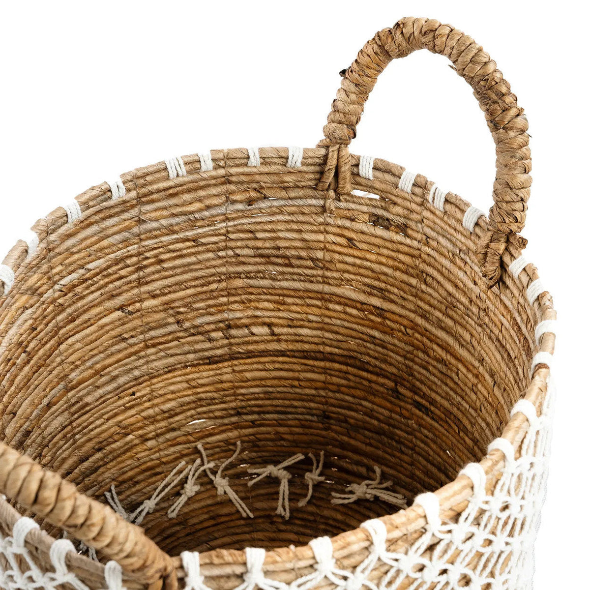 Panier en macramé à points croisés - M