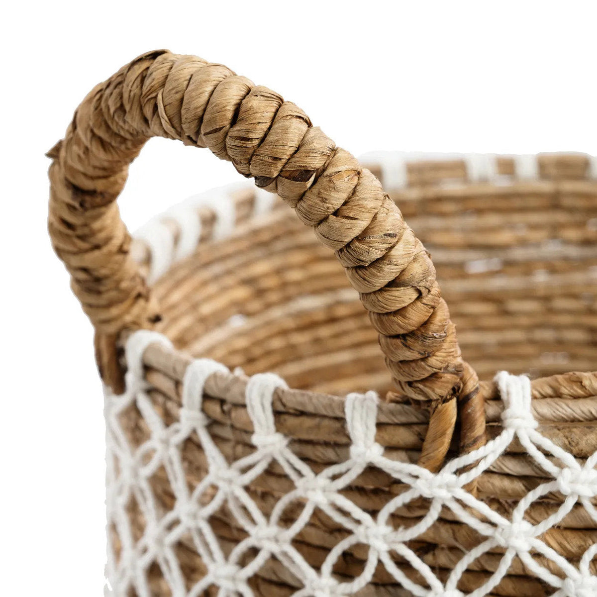 Panier en macramé à points croisés - M