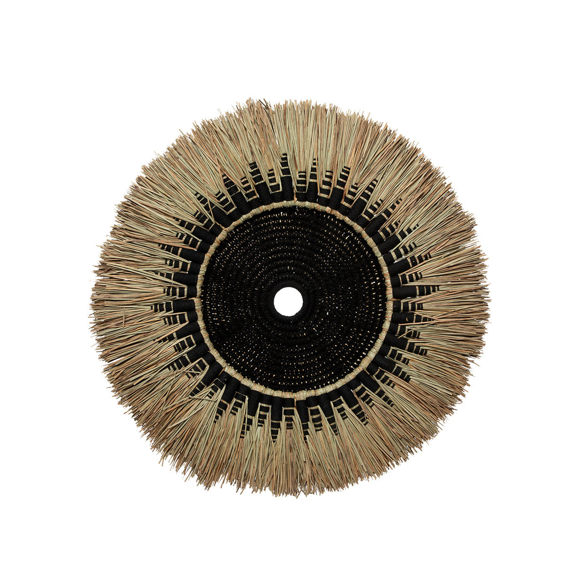 The Raffia Macramé Wall Deco - Noir naturel