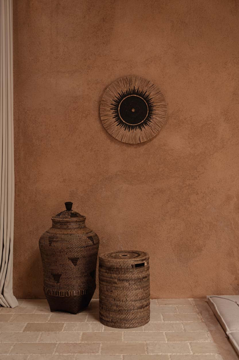 The Raffia Macramé Wall Deco - Noir naturel