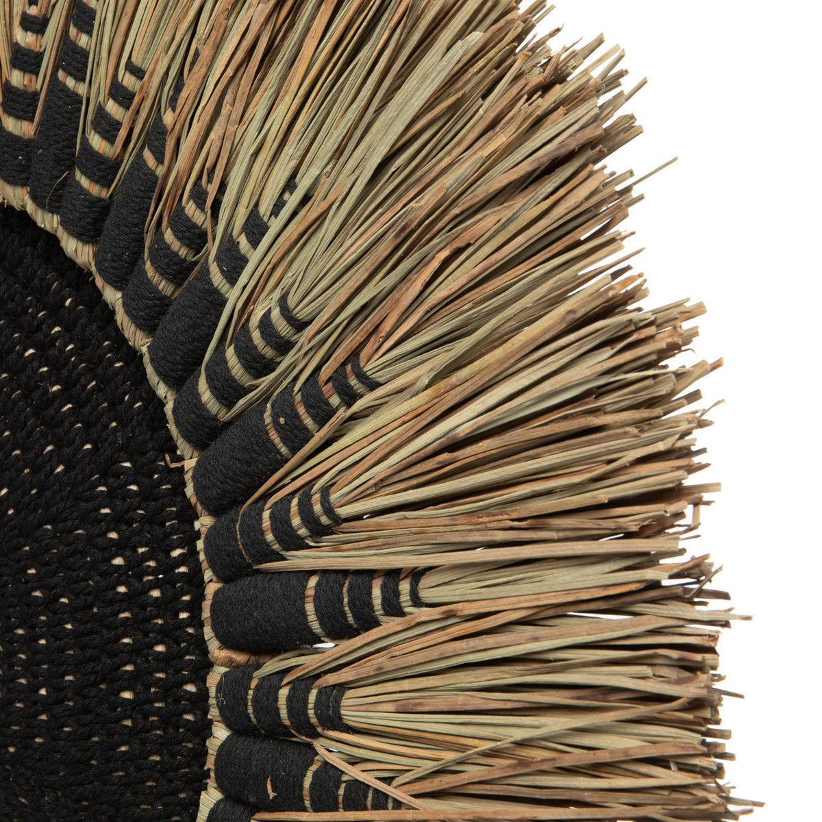 The Raffia Macramé Wall Deco - Noir naturel