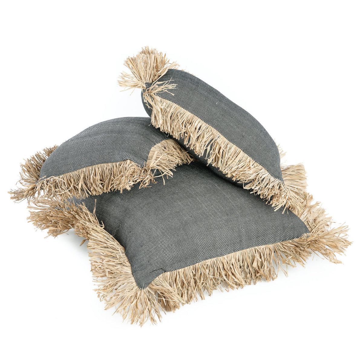 Baumwollkissenbezug Bonita - Natur-Schwarz - 60x60