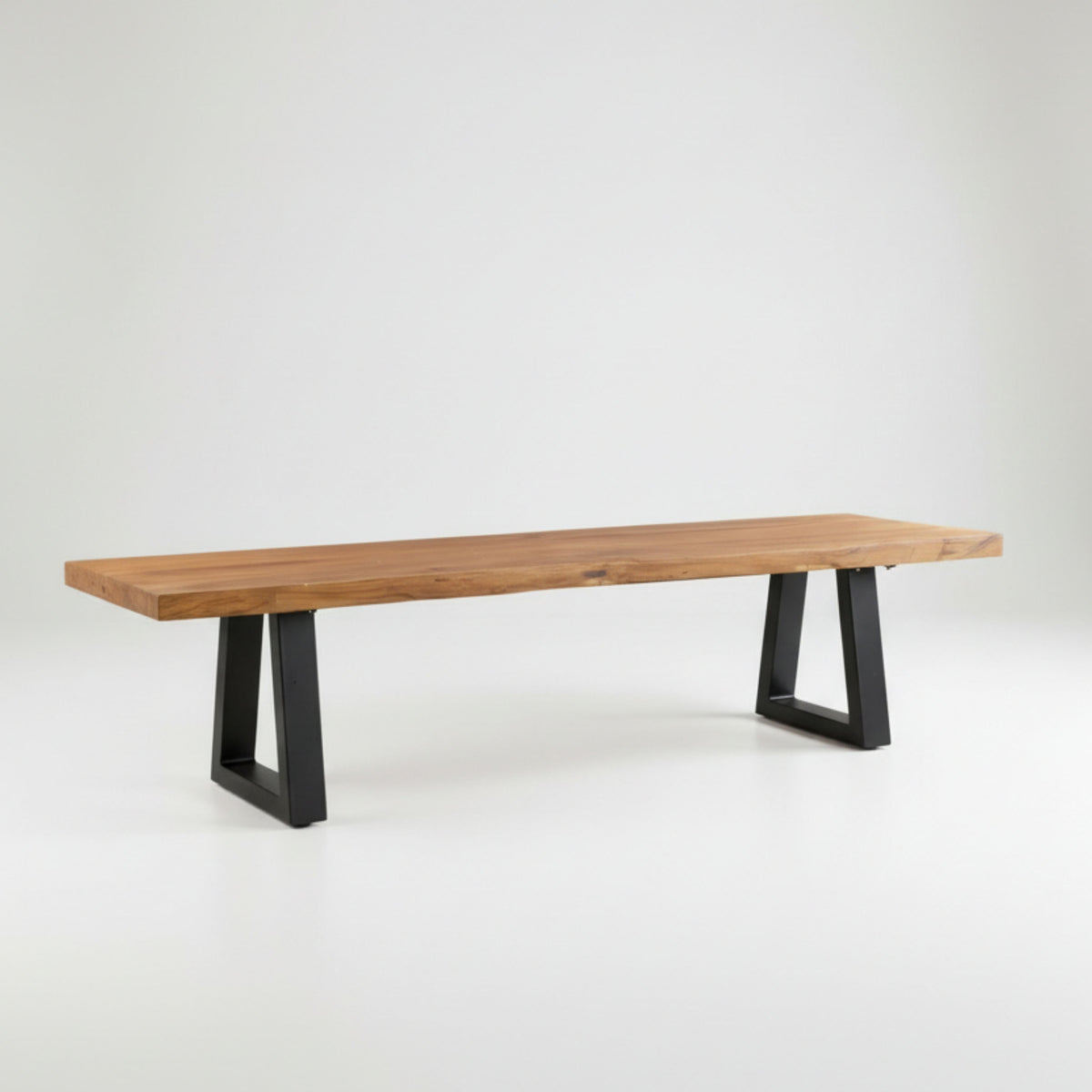 Bench With Iron Legs - Natural - 280