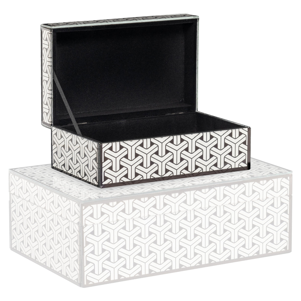 Boîte de rangement Feliz noire/blanche petite