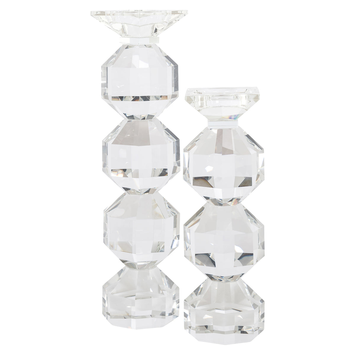 Safia clear transparent small candle holder