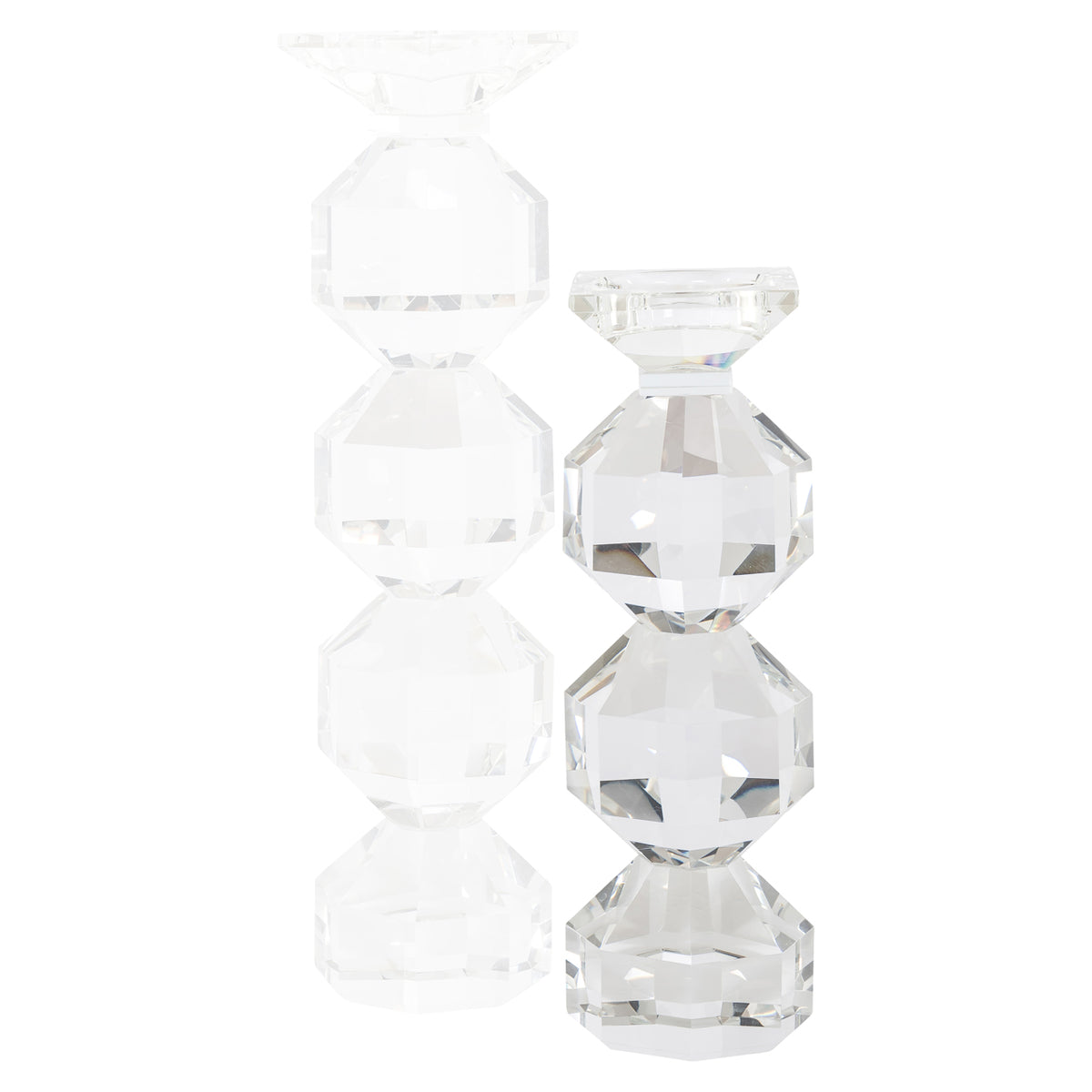 Safia clear transparent small candle holder