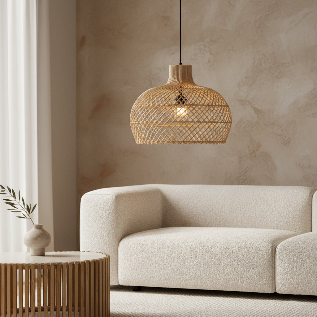 Maze natural rattan pendant lamp - Ø 42x36 cm
