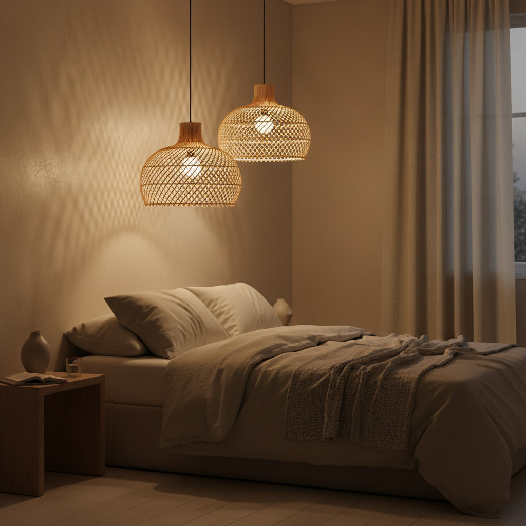 Maze natural rattan pendant lamp - Ø 42x36 cm