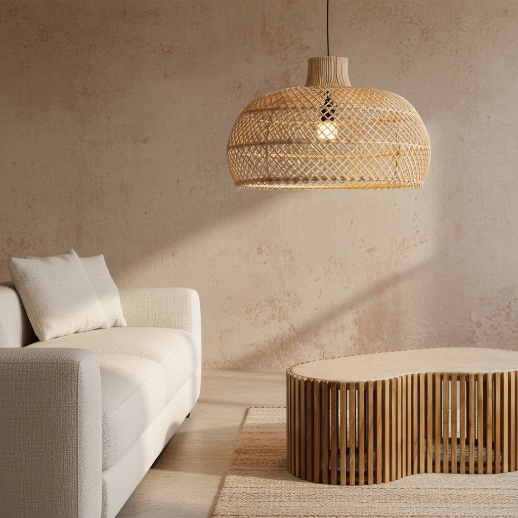 Suspension en rotin Maze naturelle -Ø 57x36 cm