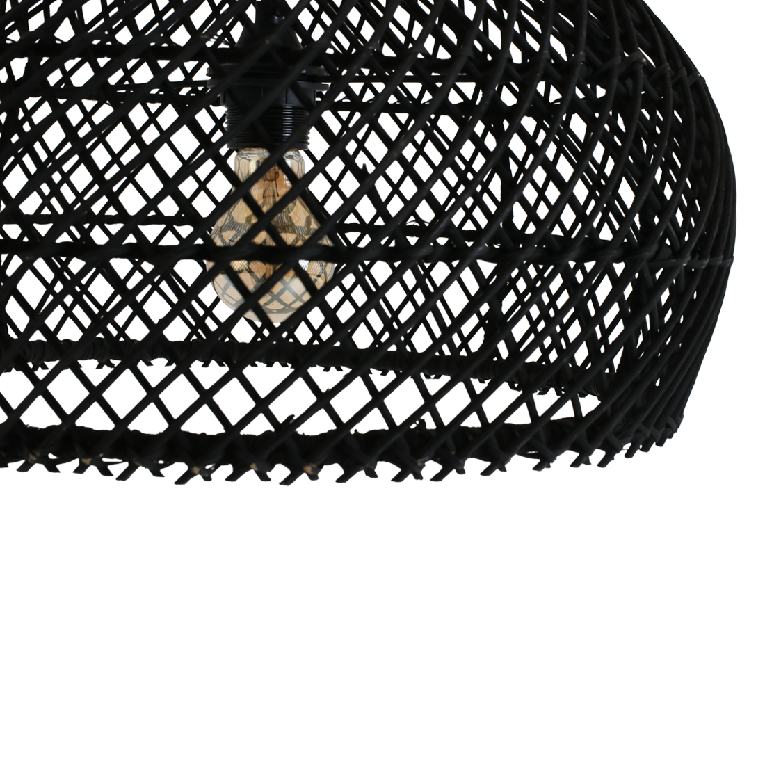 Suspension en rotin Maze zwart - Ø 42x36 cm
