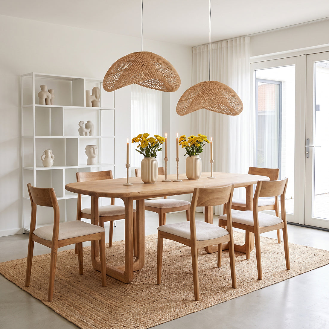 Maze rotan hanglamp organic L -Ø 57x31 cm