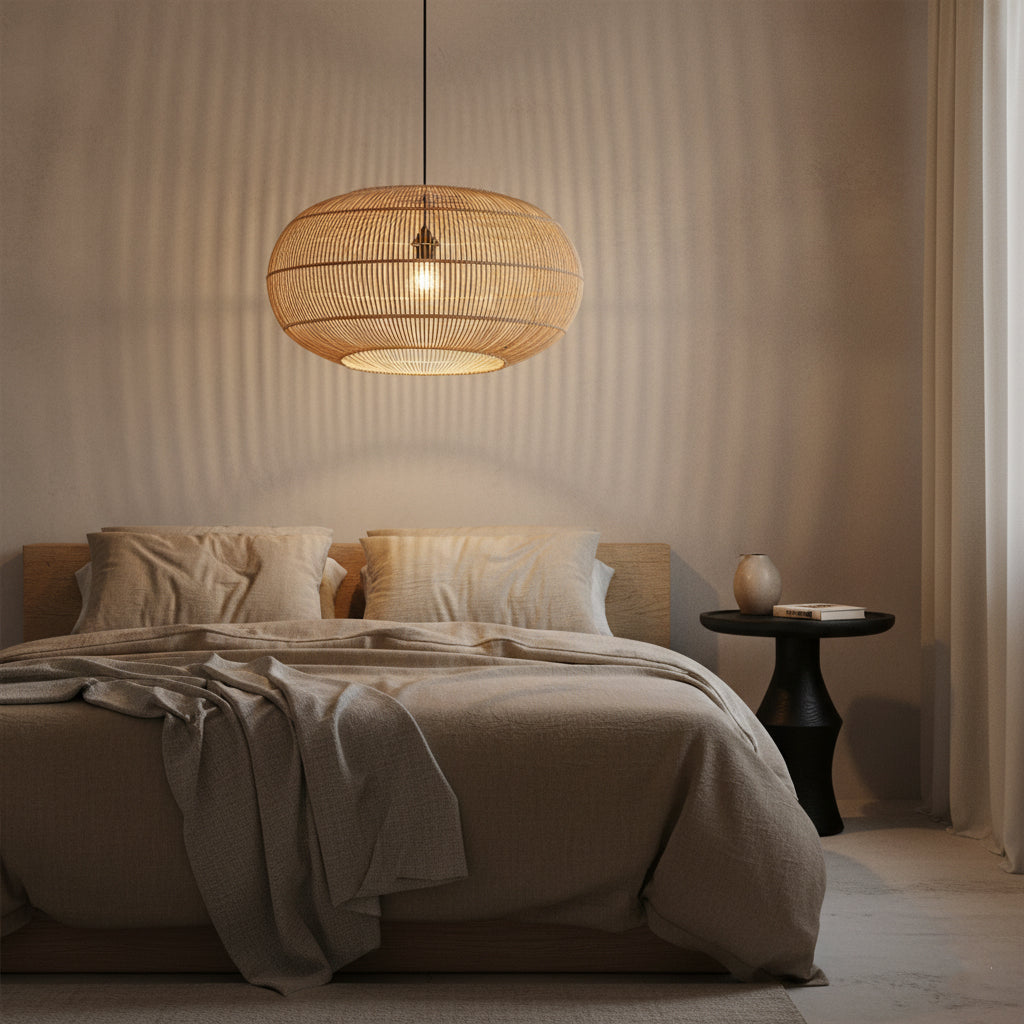 Luna rattan pendant light Orbit -Ø 62x37 cm