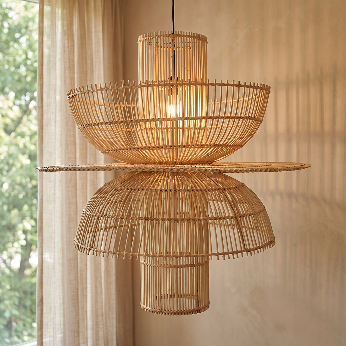 Suspension en rotin Saturn - Ø 65x63 cm