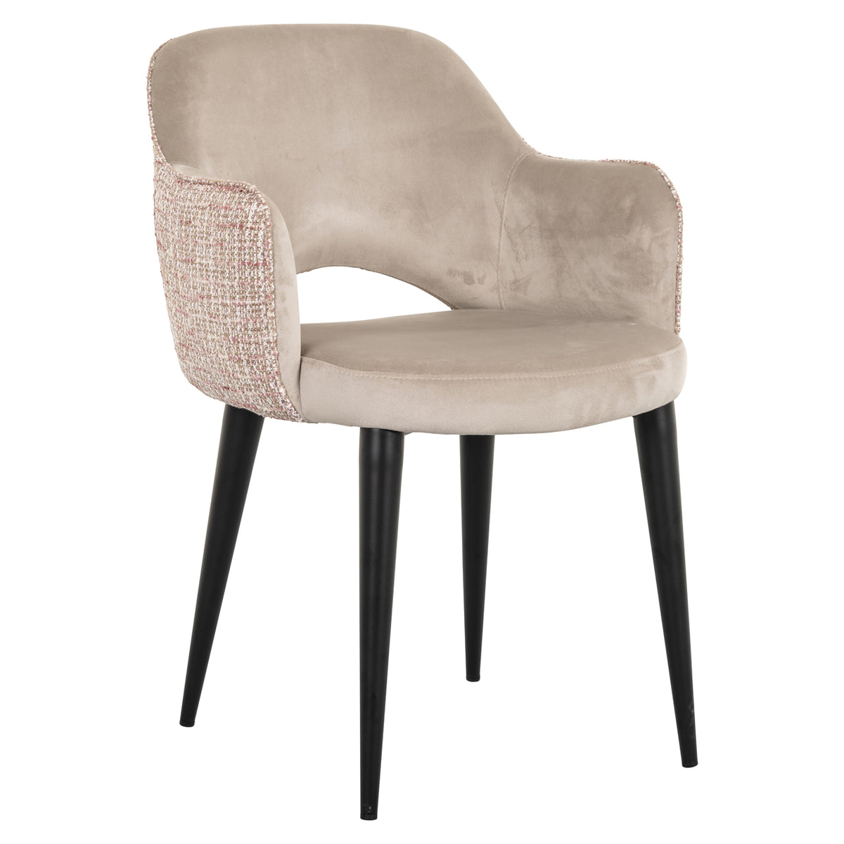 Dining chair Giovanna trendy rose / khaki velvet