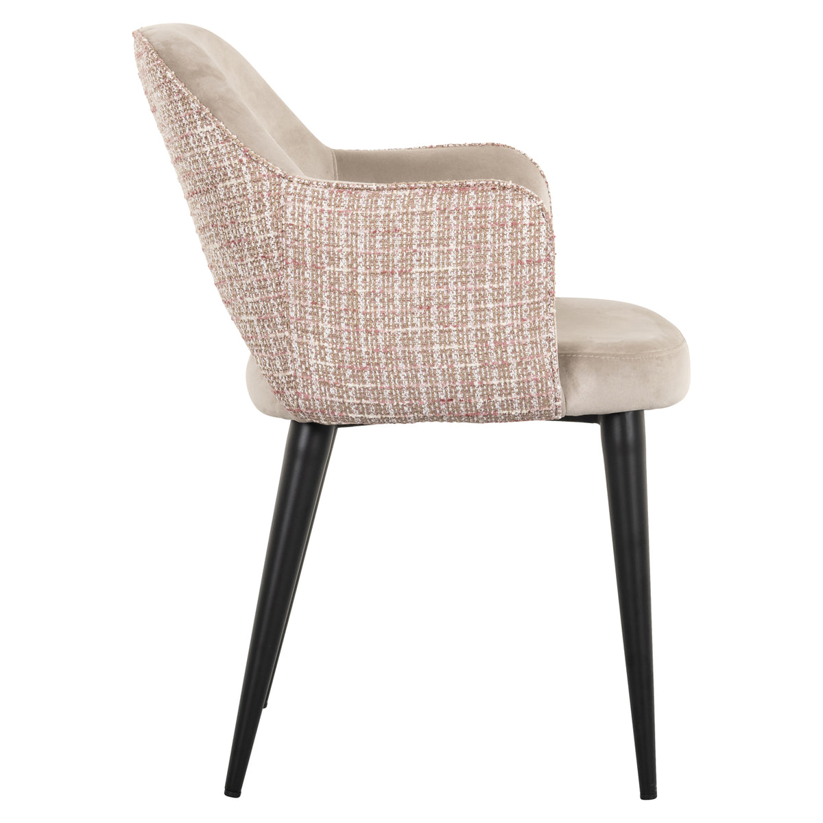 Dining chair Giovanna trendy rose / khaki velvet