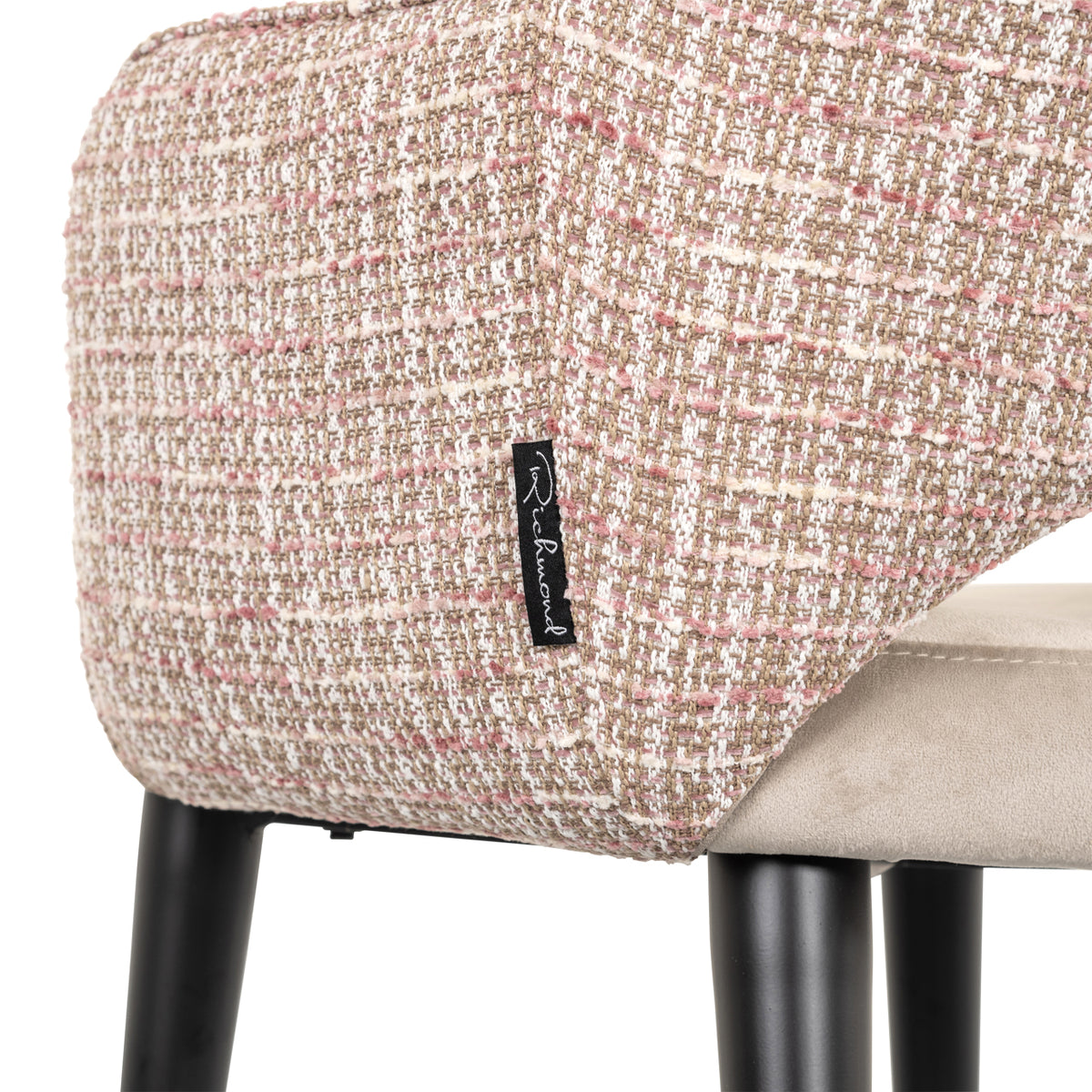 Dining chair Giovanna trendy rose / khaki velvet