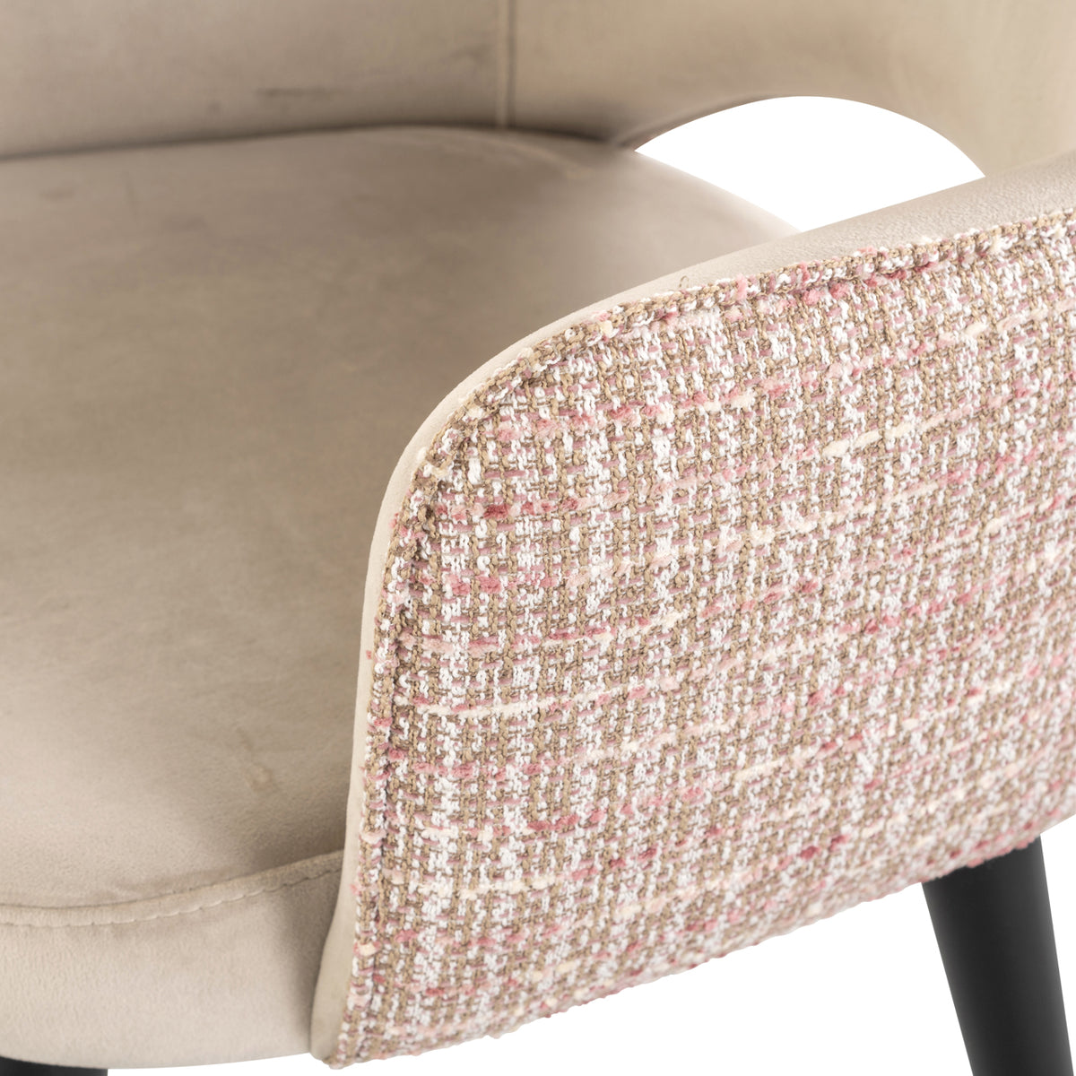Dining chair Giovanna trendy rose / khaki velvet