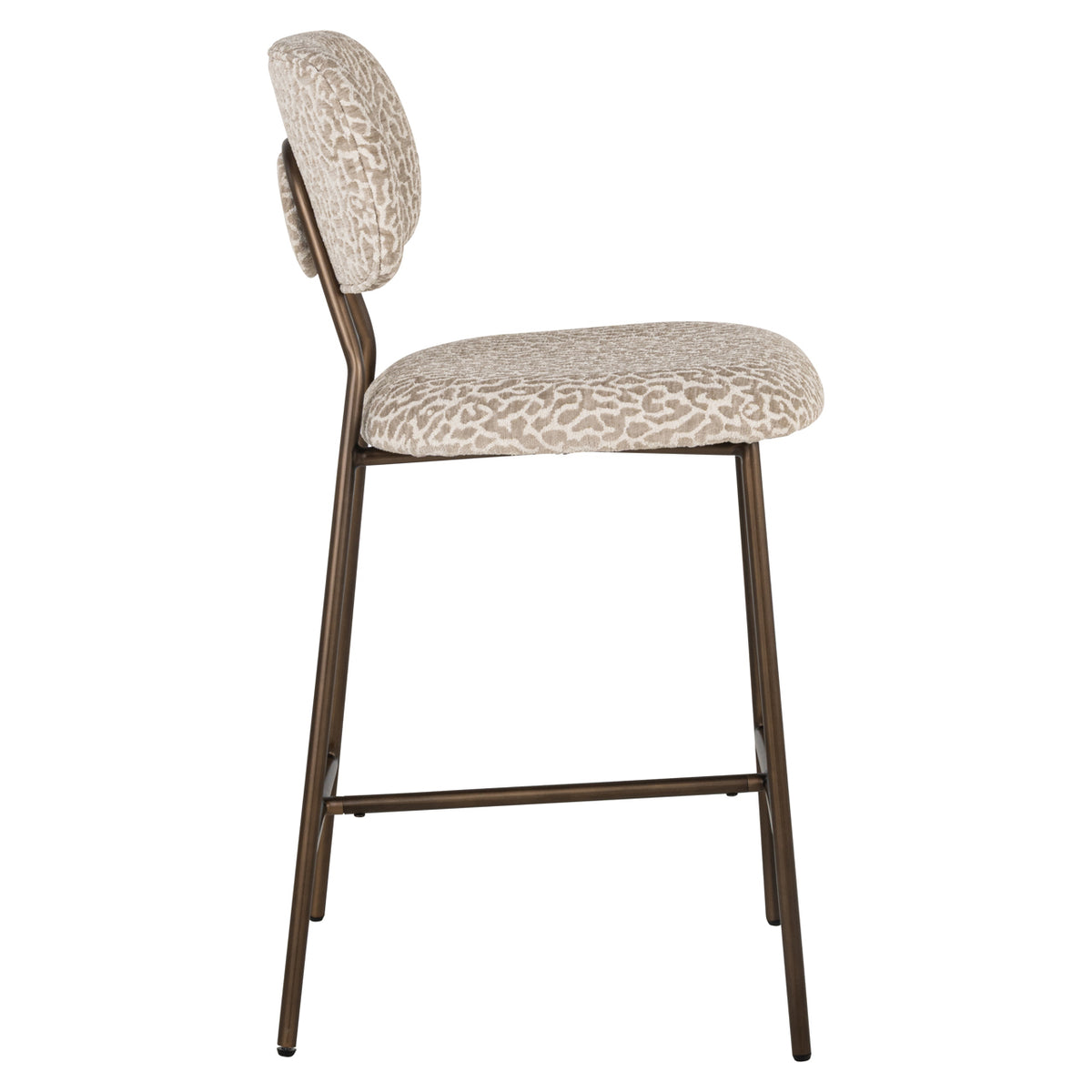 Tresenstuhl Xenia beige Leopard schwer entflammbar (Set aus 2)