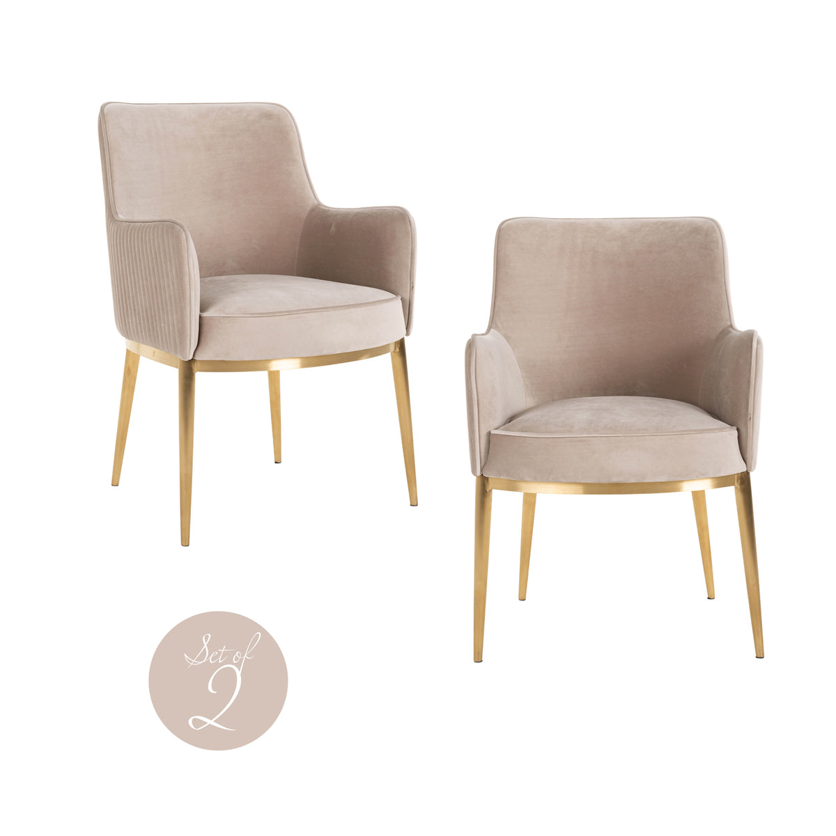 Breeze khaki velvet fire retardant dining chair (Set of 2)