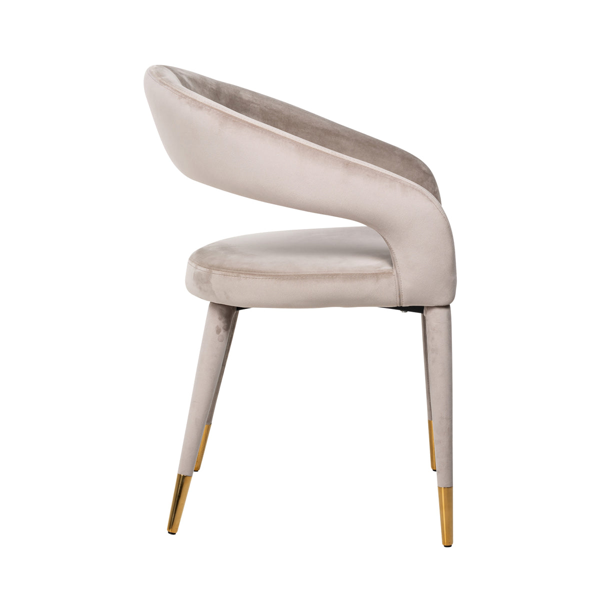 Gia khaki velvet fire retardant dining chair