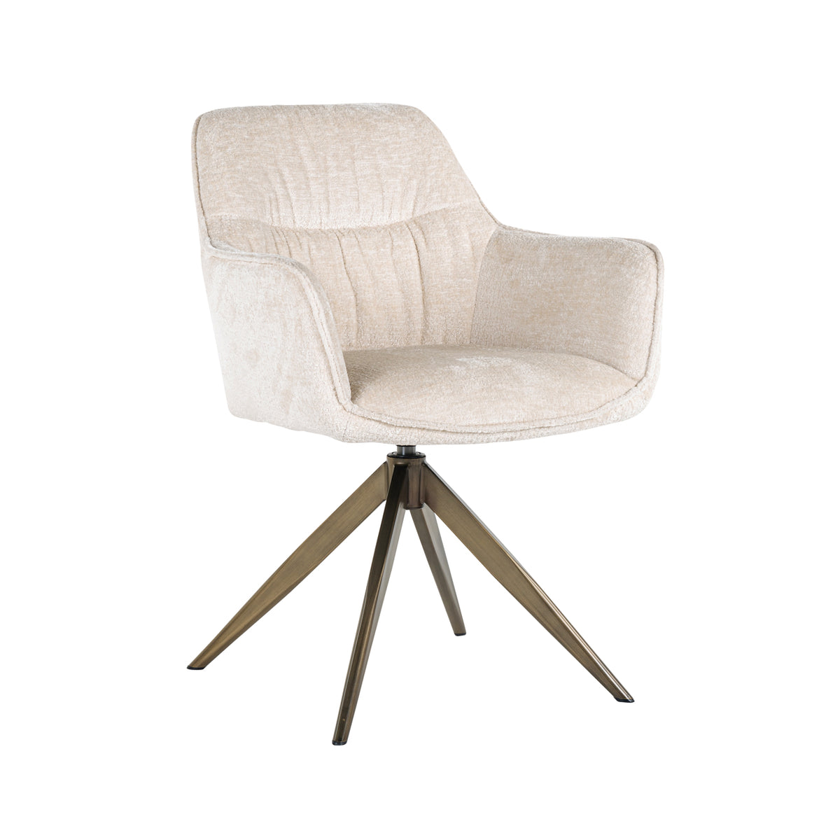 Dining chair Aline white chenille swivel fire retardant
