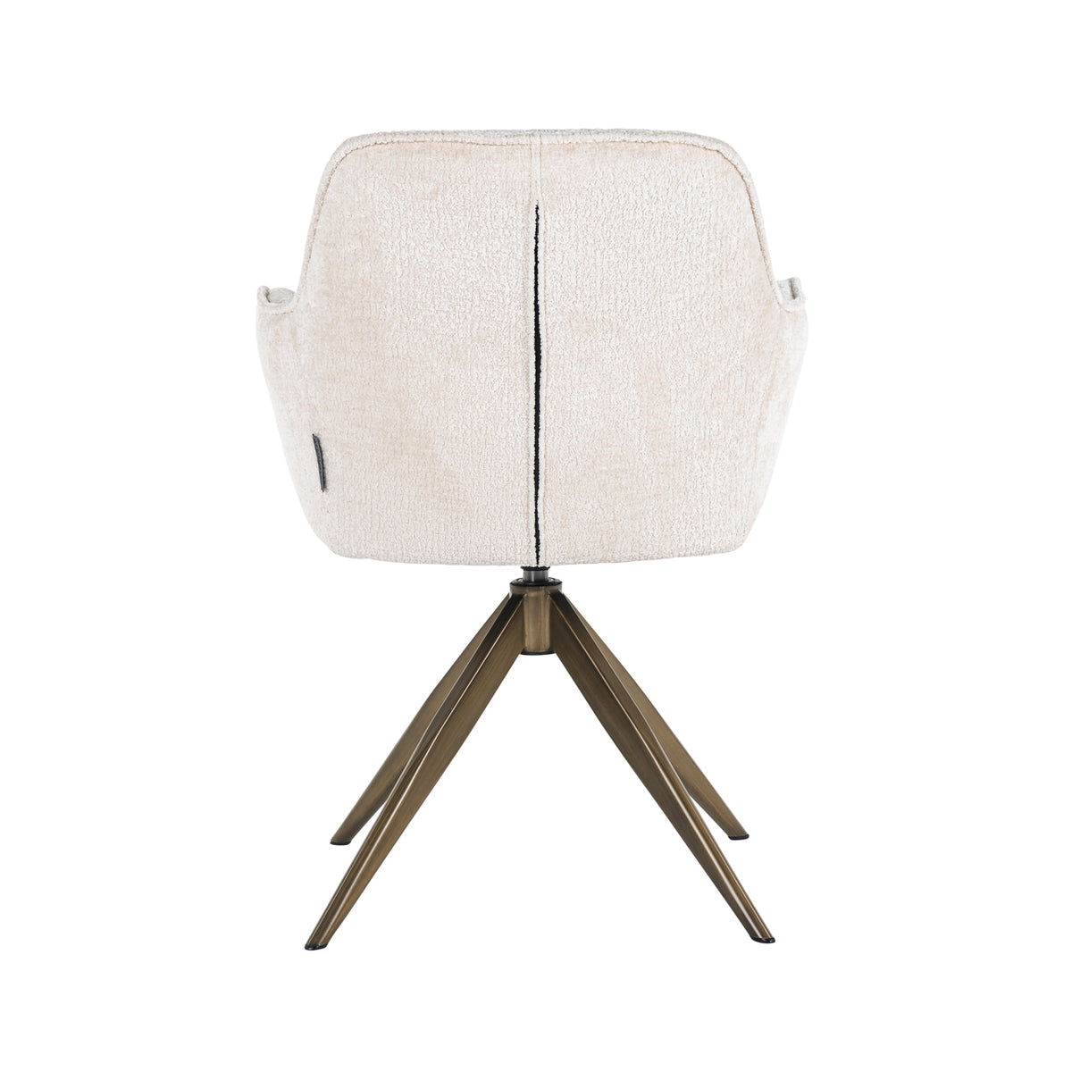 Dining chair Aline white chenille swivel fire retardant