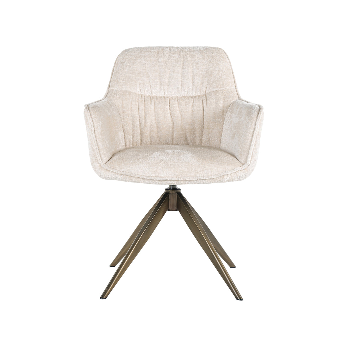 Dining chair Aline white chenille swivel fire retardant