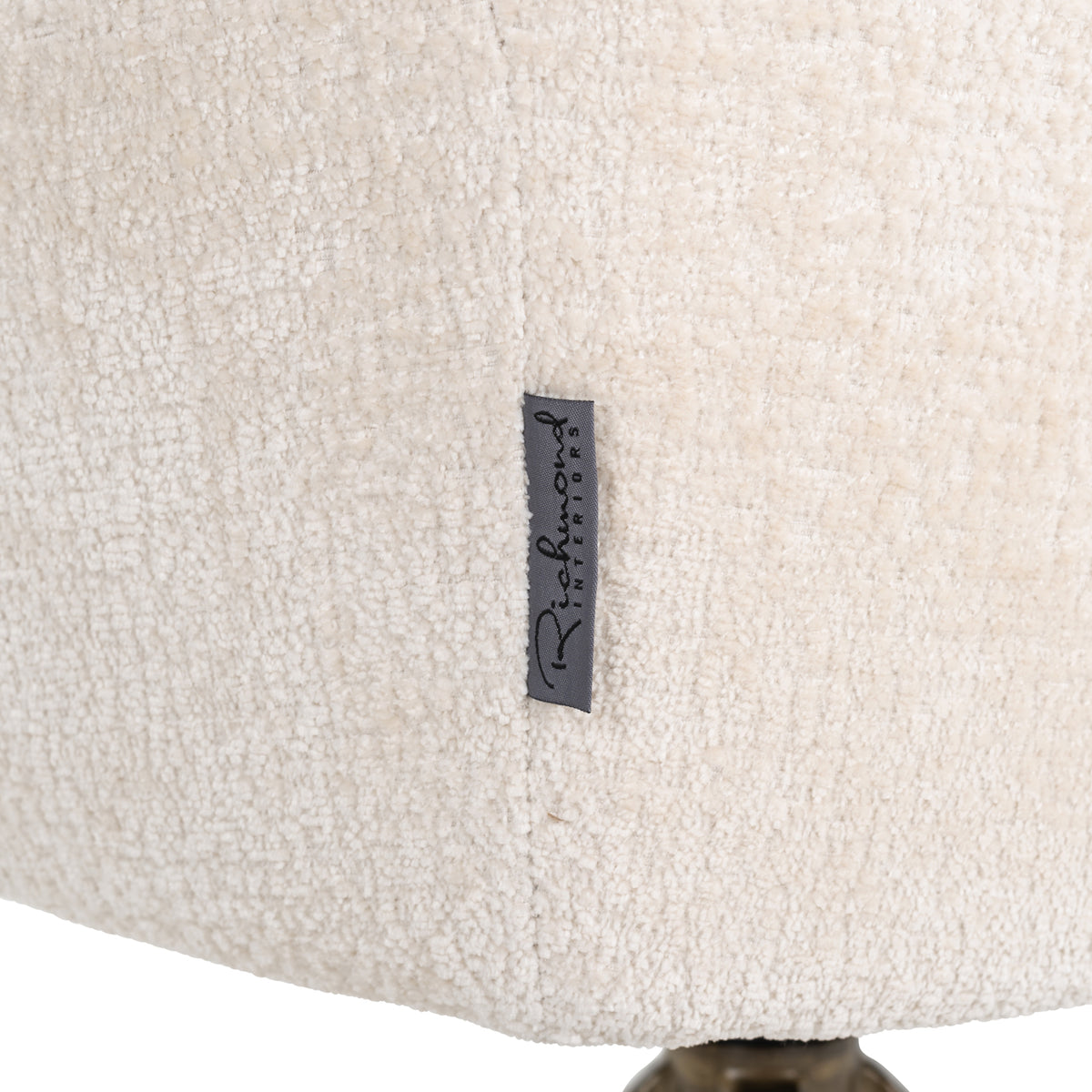 Dining chair Aline white chenille swivel fire retardant