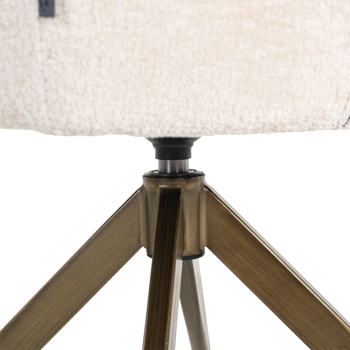 Dining chair Aline white chenille swivel fire retardant