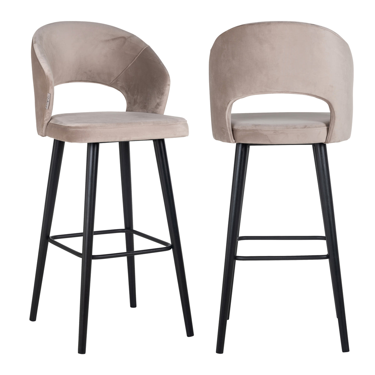 Savoy khaki velvet bar stool