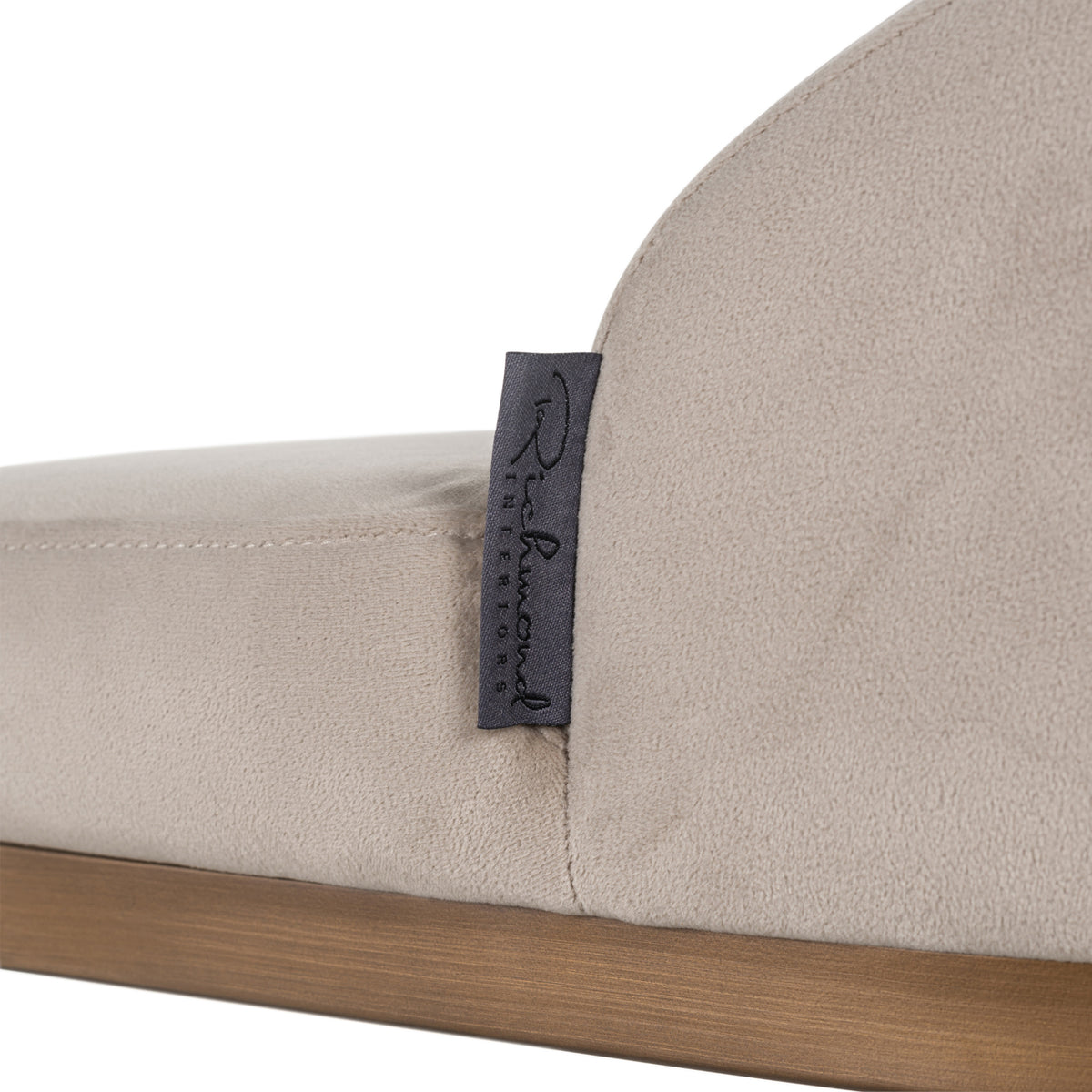 Tabouret de bar Bolton khaki velvet brushed gold ignifugé (Set of 2)