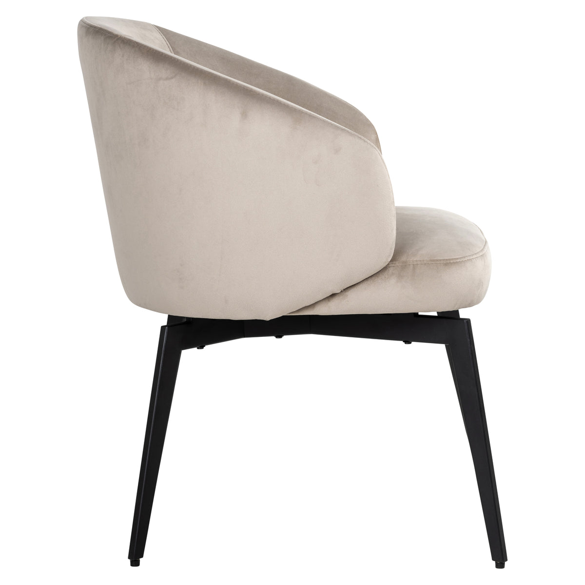 Chaise de salle à manger Amphara khaki velvet fire retardant