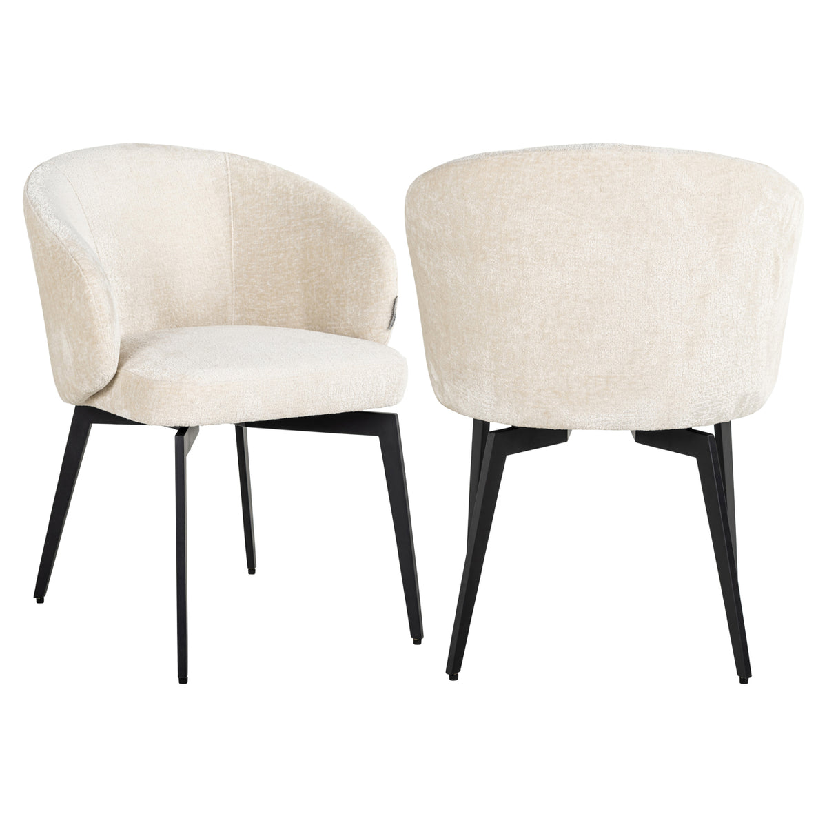 Eetkamerstoel Amphara FR white chenille fire retardant
