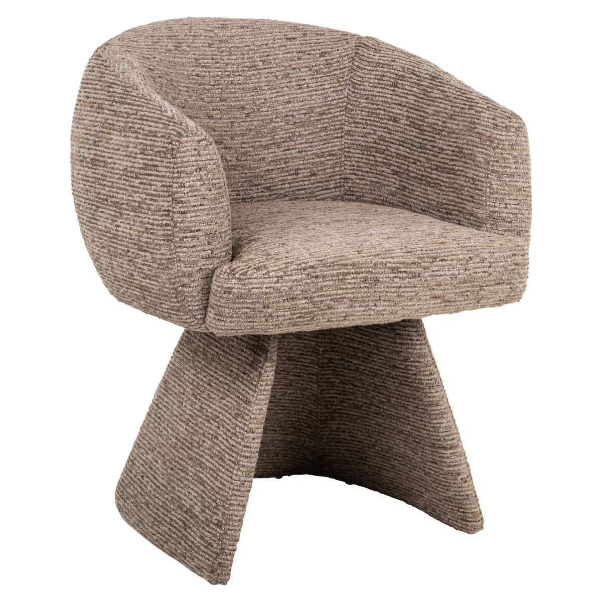 Quiriro mocca linear swivel dining chair
