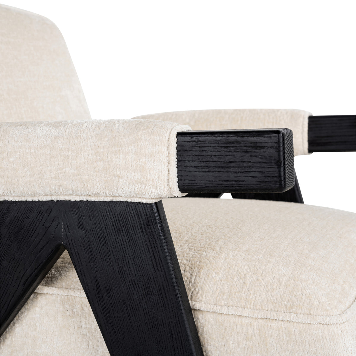 Lounge chair Cooper white chenille
