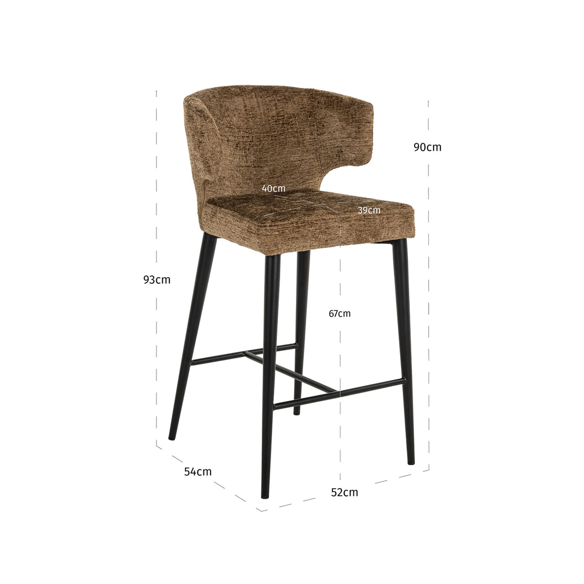 Counter chair Taylor brandy fusion fire retardant